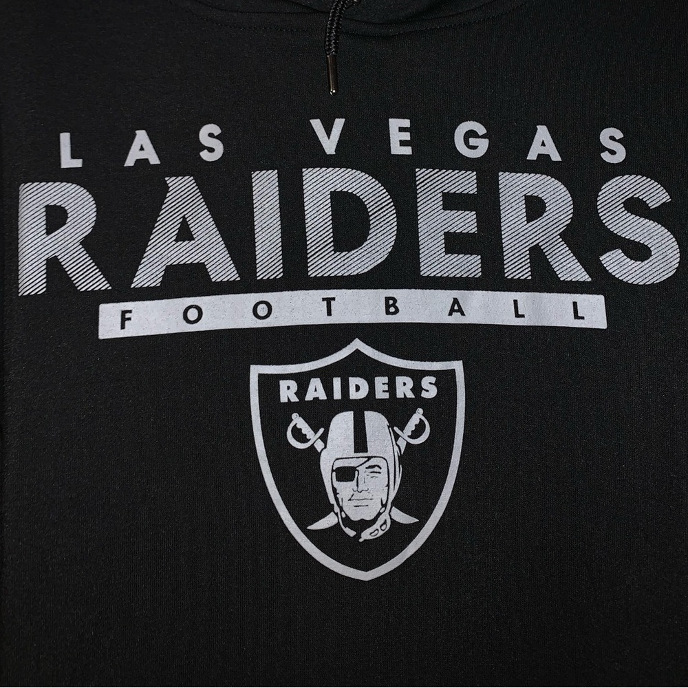 🏈⚔️🏴‍☠️☠️ Las Vegas Raiders Stacked NFL Football Hoodie ☠️🏴‍☠️⚔️🏈 - Picture 3 of 11